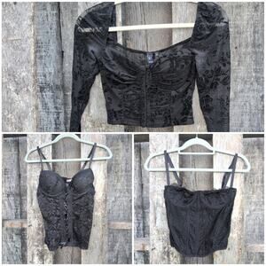 Black Lace Goth Fairy Corset Tops (3) Underwire Size S/XS